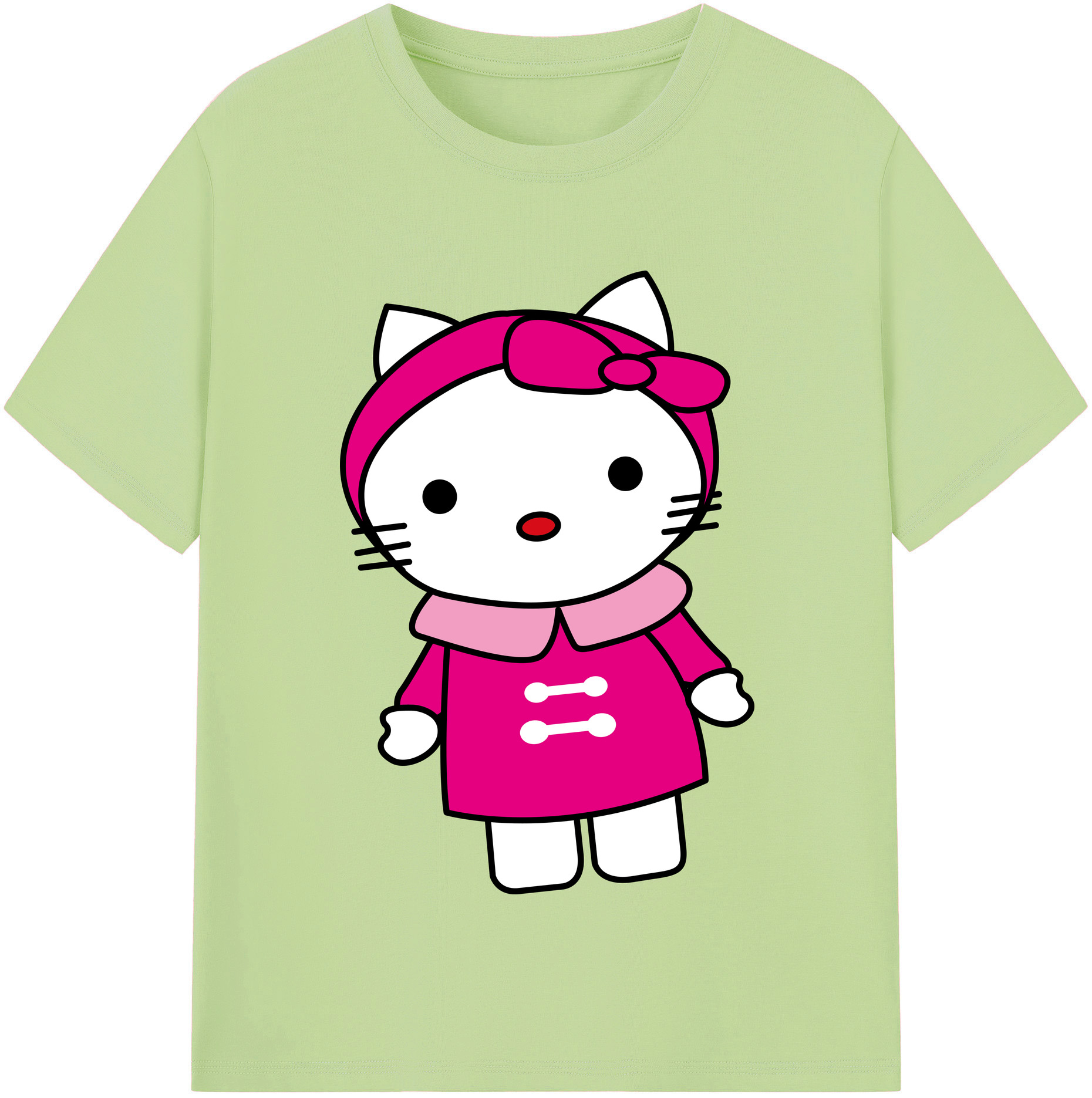 （画像用） Hello Kitty ハローキティ 綿100％半袖Tシャツ（フロントプリント）